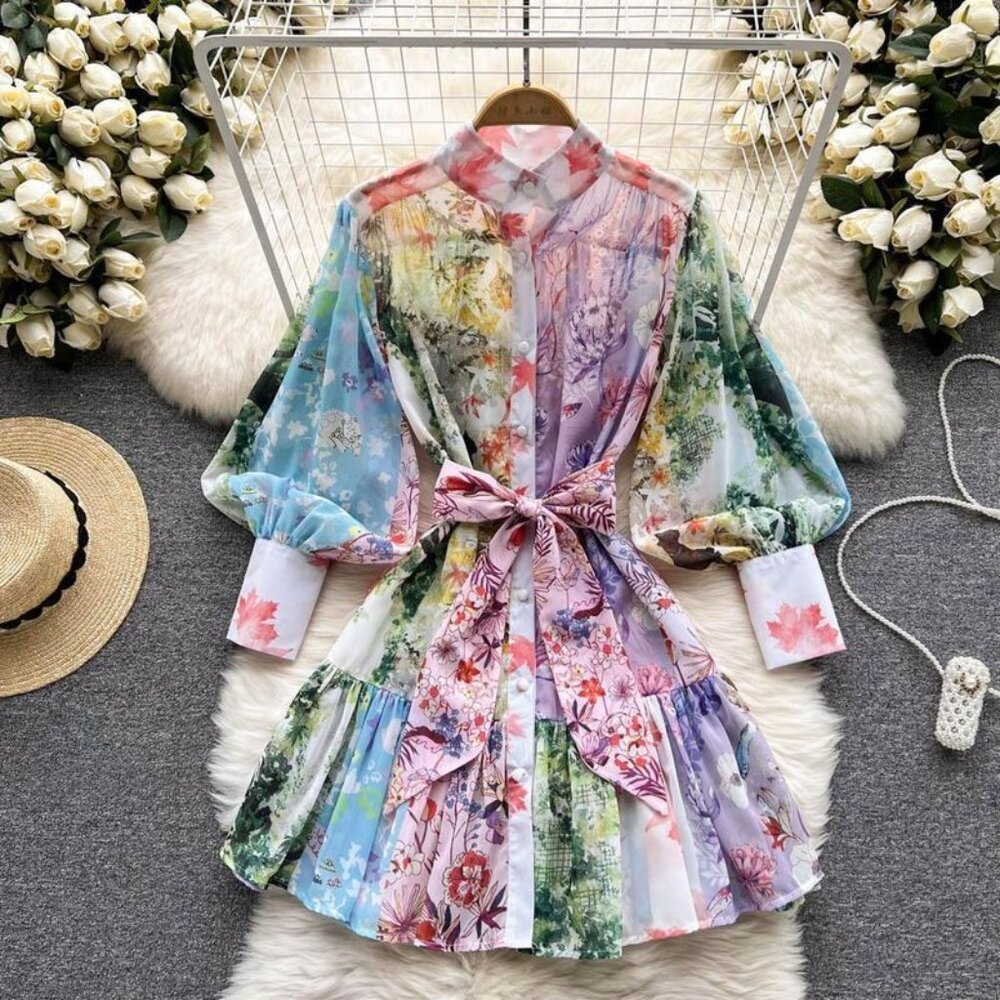 Ruffled Pleated Dress